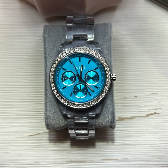 Fossil Accessories - Fossil Women’s ‘Stella’ Turquoise Acrylic Watch